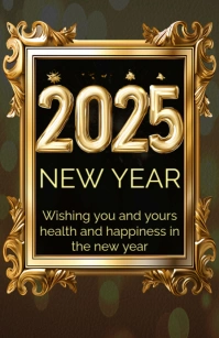 NEW YEAR WISH CARD INVITATION CARD Half Page Wide template