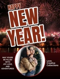 New Year Wishes , New Year Blessings , Love A Flyer (US Letter) template