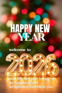 New year wishes Pinterest Graphic template