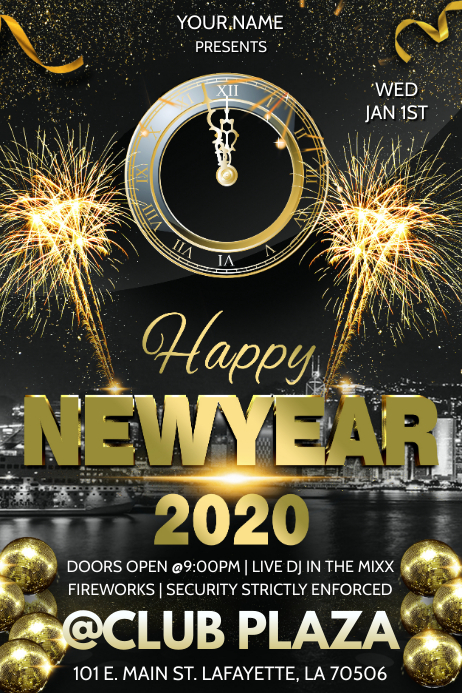 Brosur Tahun Baru 2020 Templat Postermywall