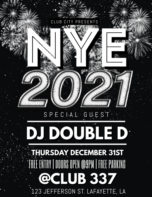 Neujahr 21 Weisse Flyer Vorlage Vorlage Postermywall