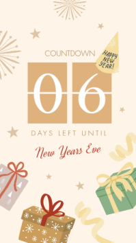 New Years Countdown Digital Displa 9:16 video Digitalt display (9:16) template