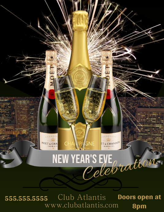 New Years Eve Bash Flyer (US-Letter) template