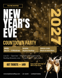 Black New Year's Eve Party Instagram Portrait Template