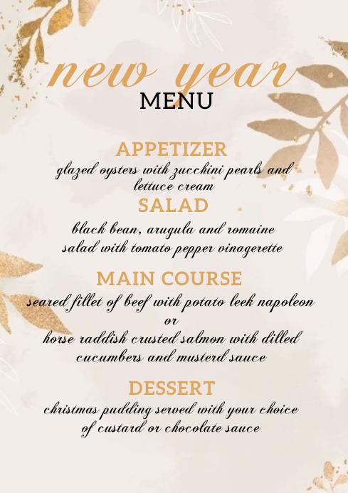 Image 11 for New Years Eve Menu Template