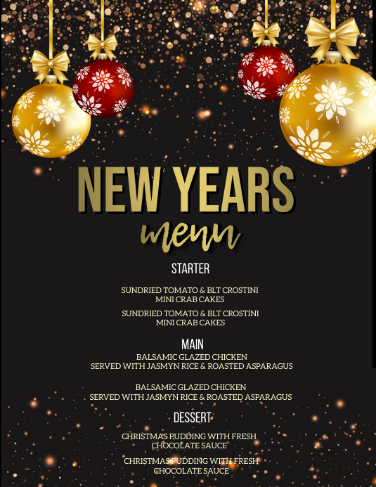 50+ amazing christmas and new year's eve flyers for the holiday season NEW YEARS EVE DINNER MENU FLYER TEMPLATE | PosterMyWall