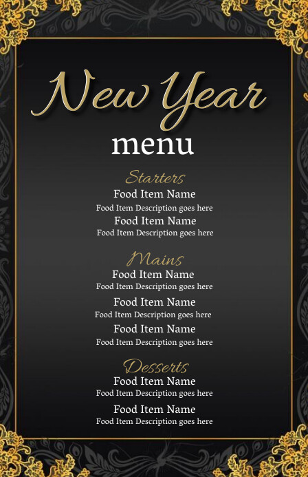 Image 8 for New Years Eve Menu Template