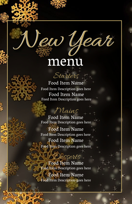 Image 3 for New Years Eve Menu Template