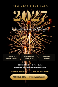 Negro New Year's Eve Gala Poster Template