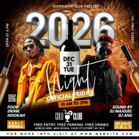 new years eve invitation Quadrat (1:1) template