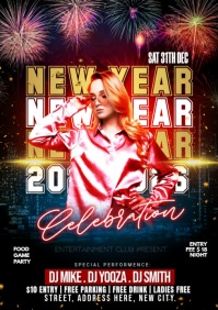 New Years Eve Party Flyer A3 template