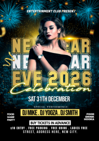 New Years Eve Party Flyer A1 template