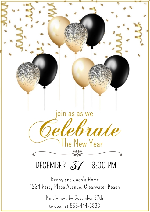 New Years Eve Party Invitation Template | PosterMyWall