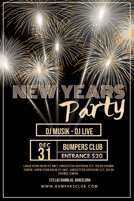 New Years Eve Party Poster Template | PosterMyWall