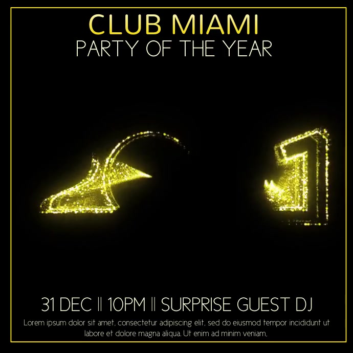 Silvester Party Video Template Vorlage Postermywall