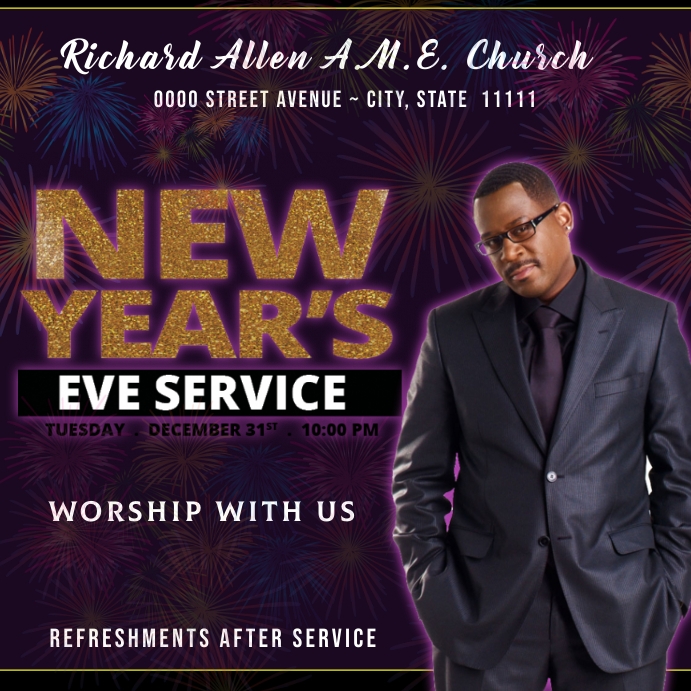 New Years Eve Service Template PosterMyWall