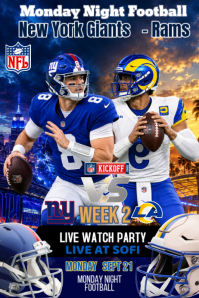 Purple Monday Night Football Poster Template