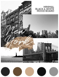New York Minimal Mood Board Moodboard ใบปลิว (US Letter) template