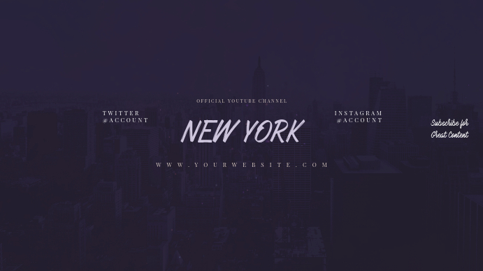 NEW YORK Youtube Channel Art Banner Omslagfoto YouTube-kanaal template