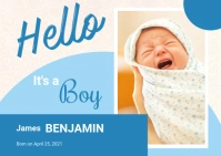 Newborn Baby Banner Template Postcard