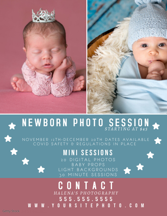 Sjabloon Pasgeboren Fotosessie Fotografie Flyer Postermywall