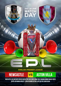 newcastle vs aston villa A4 template