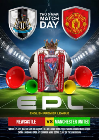 newcastle vs manchester united A4 template