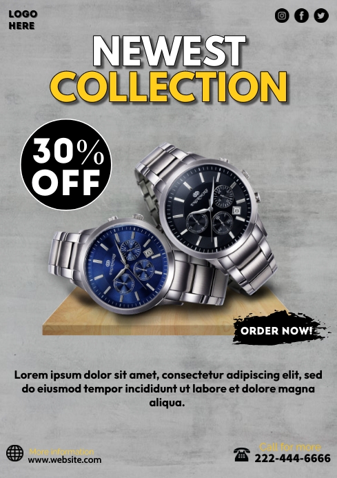 Newest Watch Collection A4 template