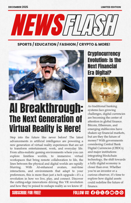 News Flash Report Example News Flash newspaper template design tabloid | PosterMyWall