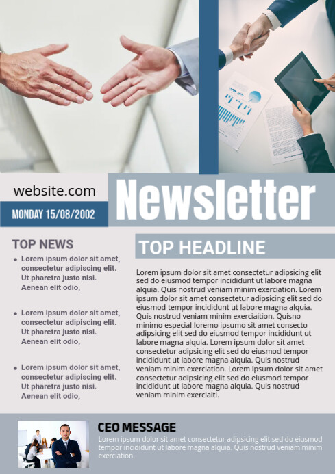 News Letter Template A3