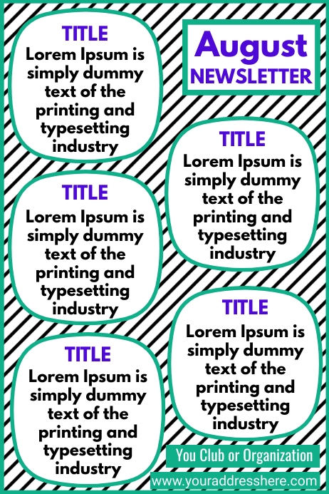 August Newsletter Examples Newsletter, August newsletter Template | PosterMyWall