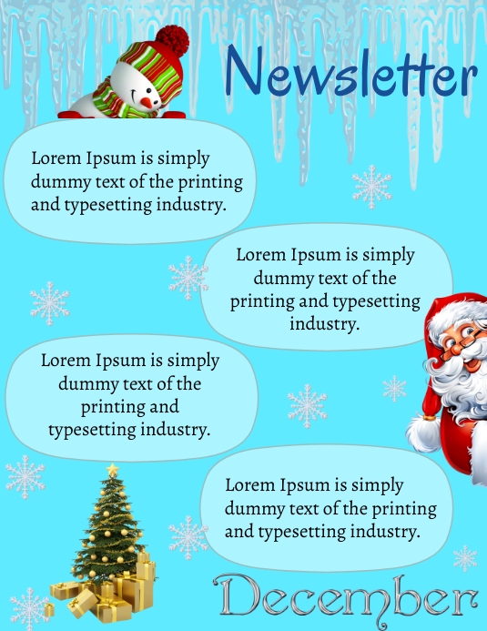 December Newsletter Intro Newsletter, December newsletter Template | PosterMyWall