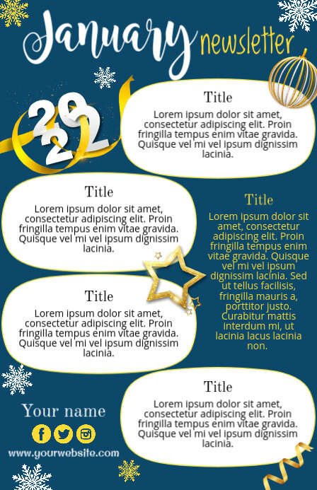 January Newsletter Ideas Newsletter, January Template | PosterMyWall
