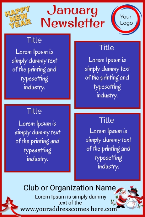 January Newsletter Ideas Newsletter, January newsletter Template | PosterMyWall
