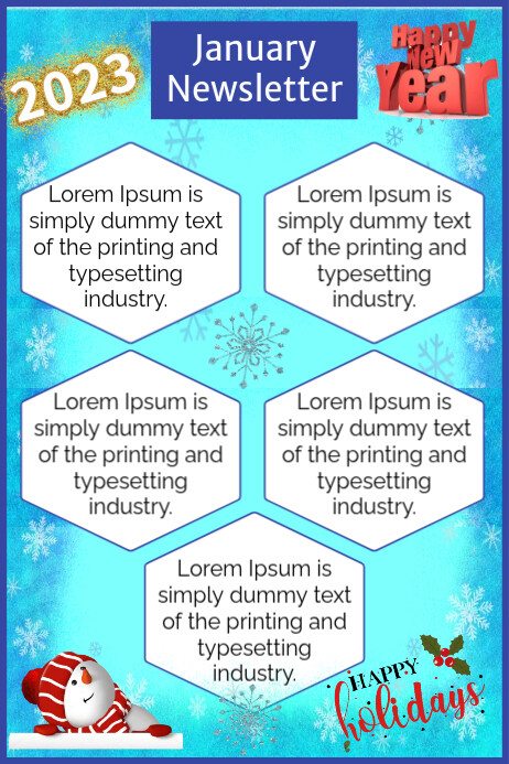 January Newsletter Ideas Newsletter, Newsletter January Template | PosterMyWall