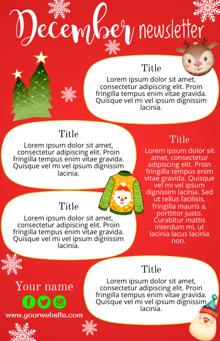 Newsletter, December แทบลอยด์ template