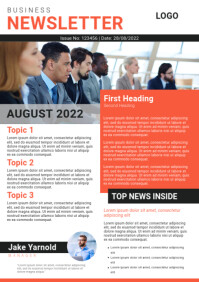 Orange Custom Branded Newsletter Page Template | PosterMyWall