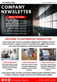 Orange Custom Branded Newsletter Page Template | PosterMyWall
