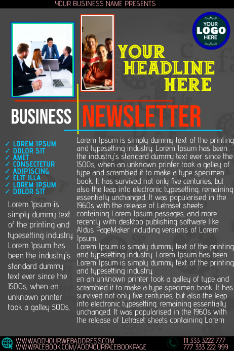 Newsletter Poster Examples NEWSLETTER Template | PosterMyWall
