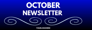 Blå October Newsletter Encabezado de correo electrónico Template