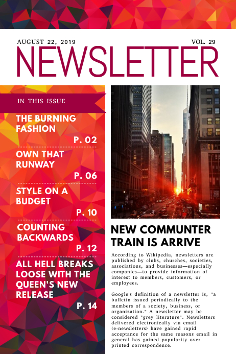 Newsletter Template Postermywall Newsletter Template Postermywall