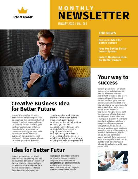 Newsletter Layout Template Flyer (format US Letter)