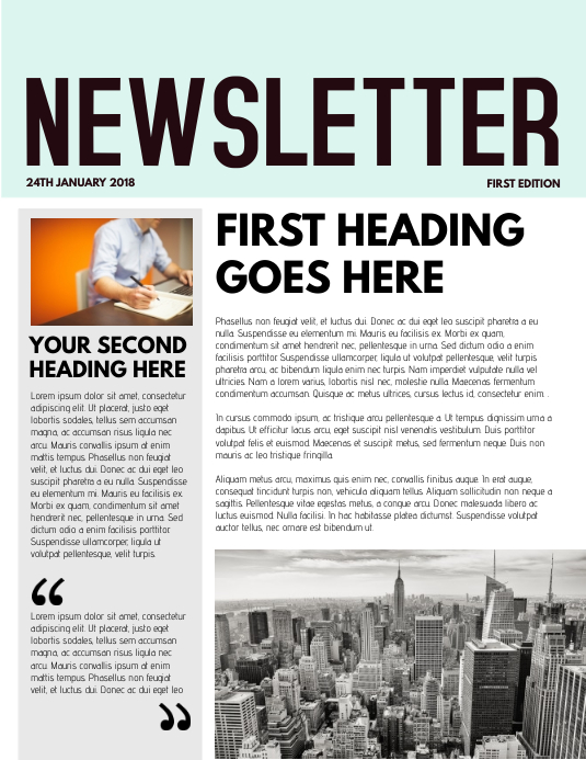 Newsletter Poster Examples Newsletter Template | PosterMyWall