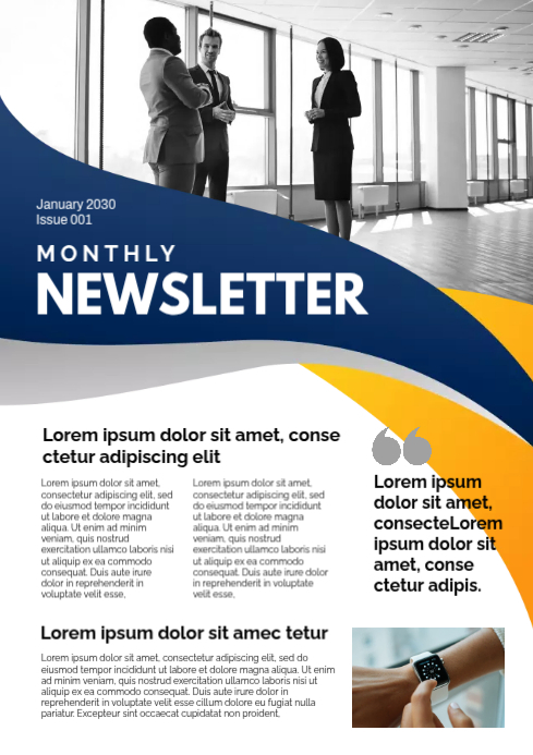 White Newsletter A4 Template | PosterMyWall