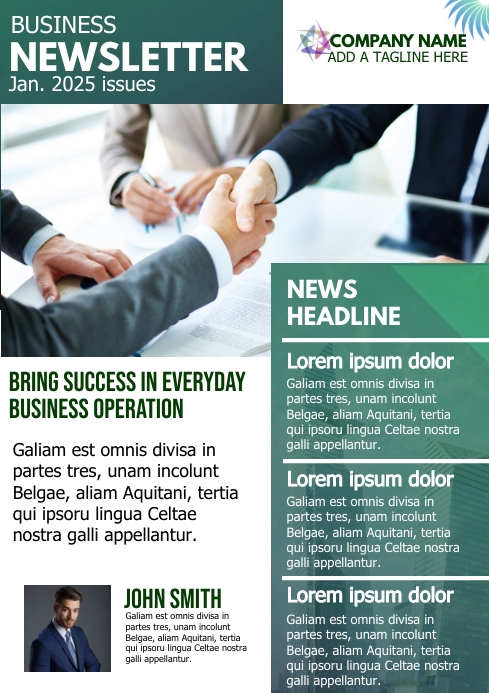 Newsletter Sample For Events White Newsletter A4 Template | PosterMyWall