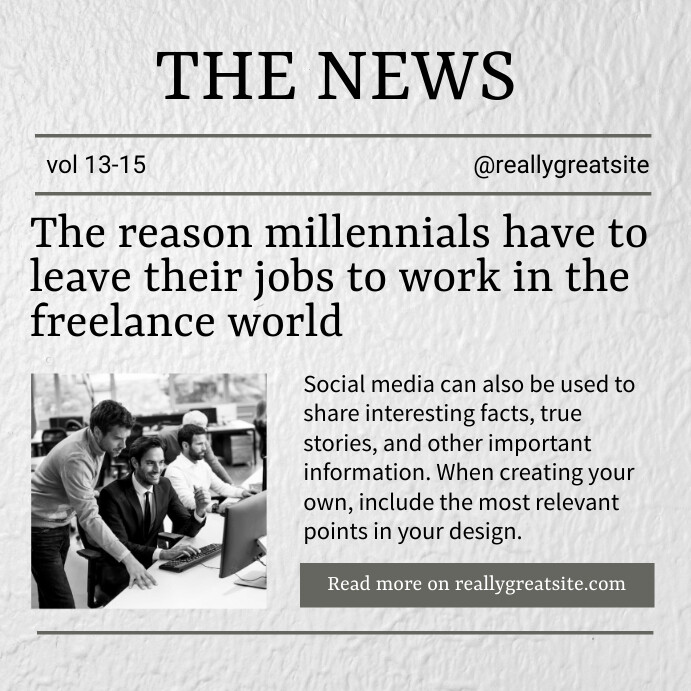 Newspaper Instagram Post Template. | PosterMyWall