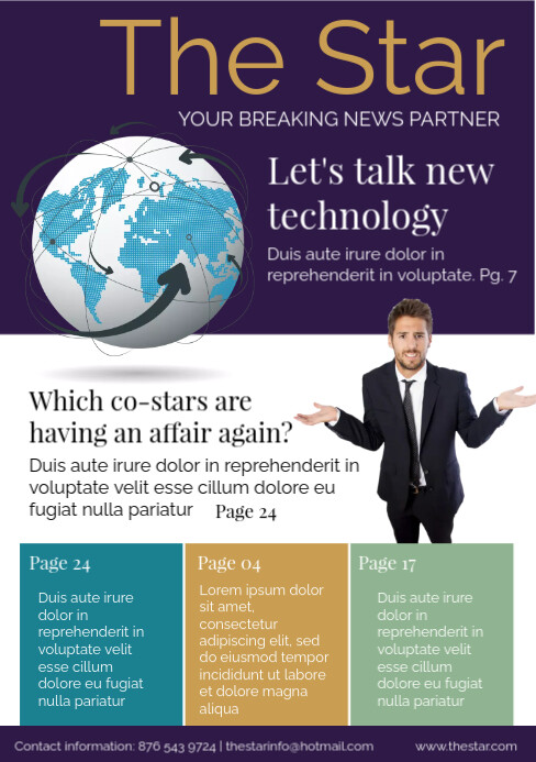 Newsletter Poster Examples Newspaper/Newsletter Template | PosterMyWall