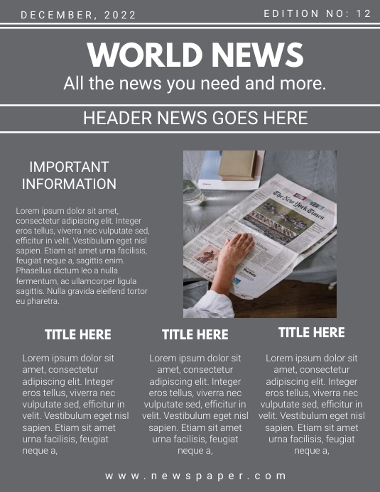 Newspaper templates Flyer (format US Letter)