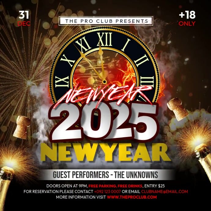 Newyear 2025 Event Сообщение Instagram template