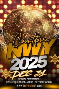 Newyear Disco Night Poster template